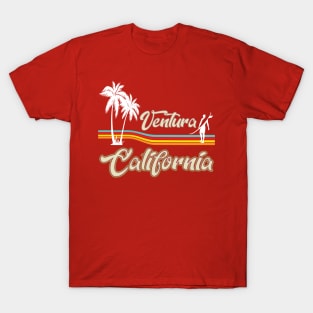 Downtown Ventura California Surfing Beach retro surfer T-Shirt